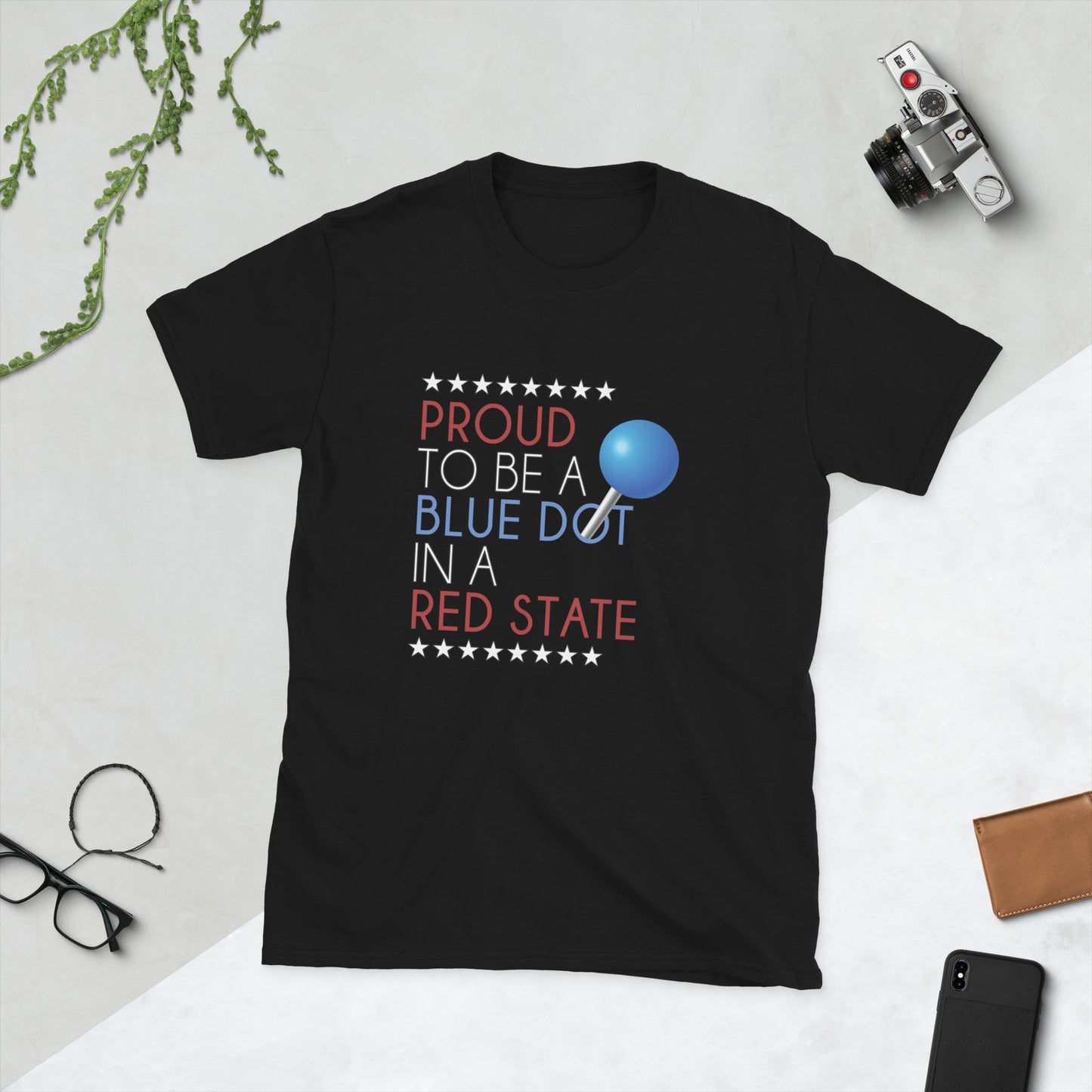 Proud Blue Dot Pin Unisex T-Shirt