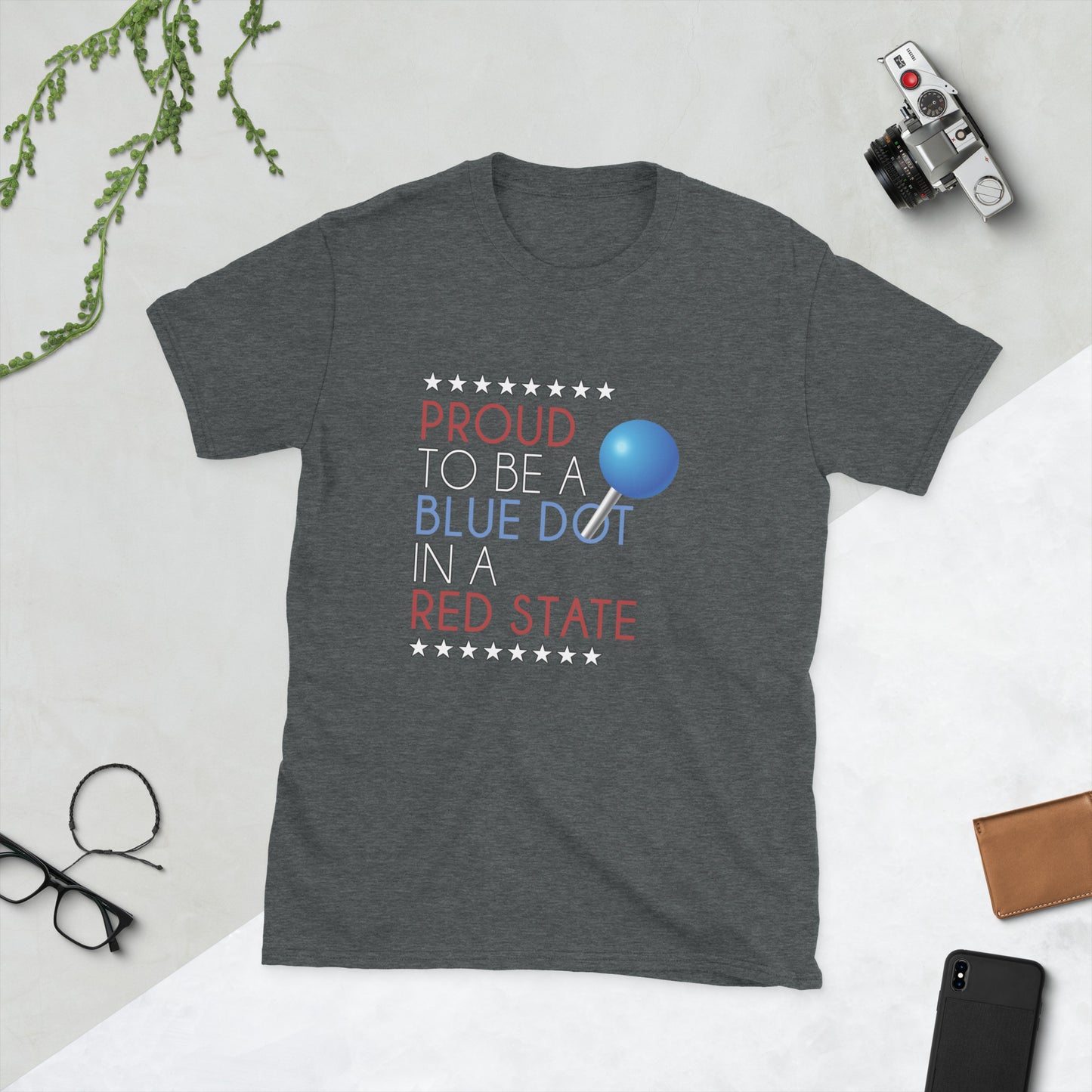 Proud Blue Dot Pin Unisex T-Shirt