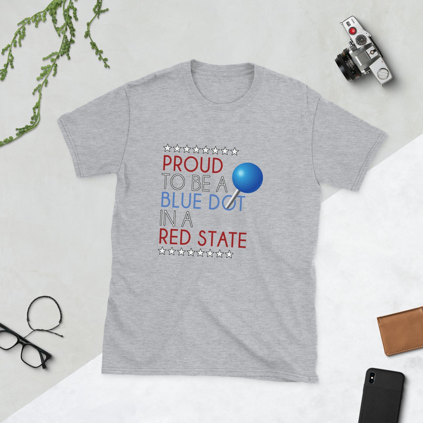 Proud Blue Dot Pin Unisex T-Shirt