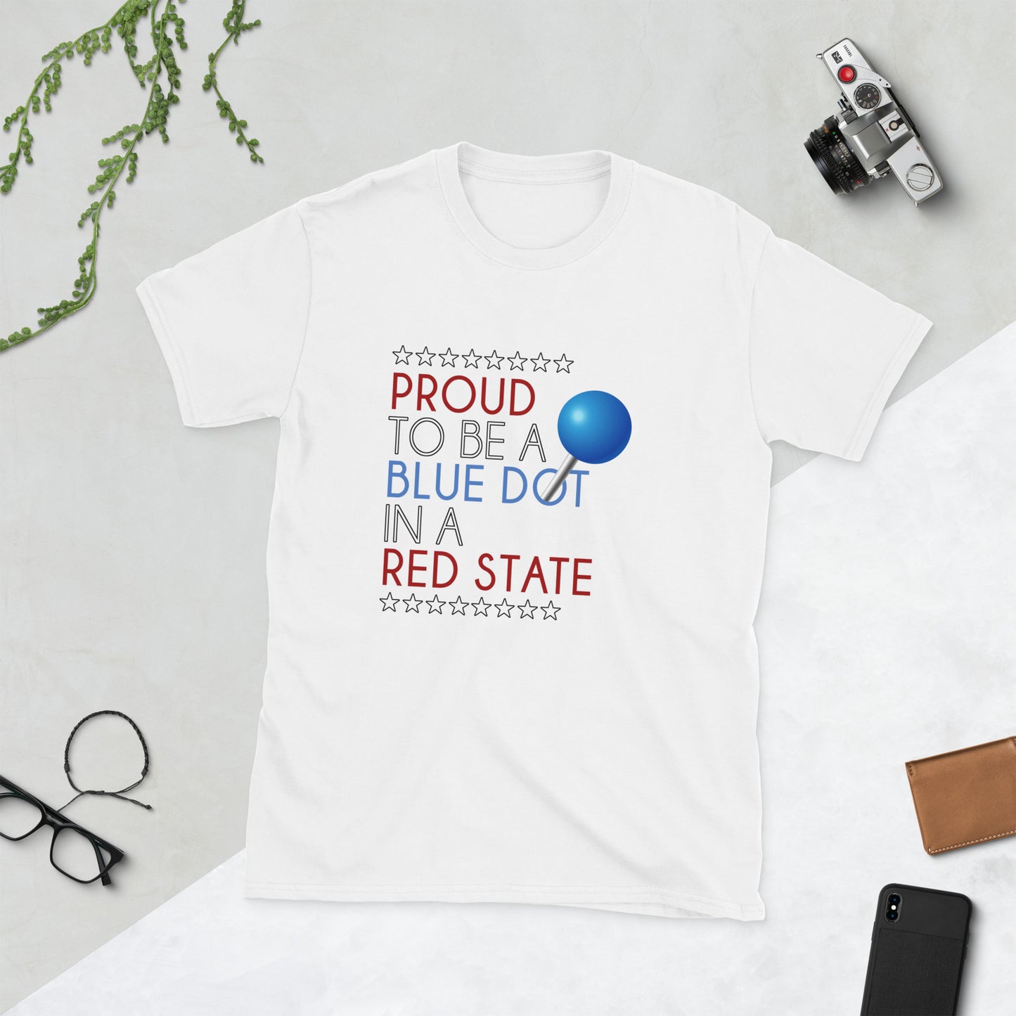 Proud Blue Dot Pin Unisex T-Shirt